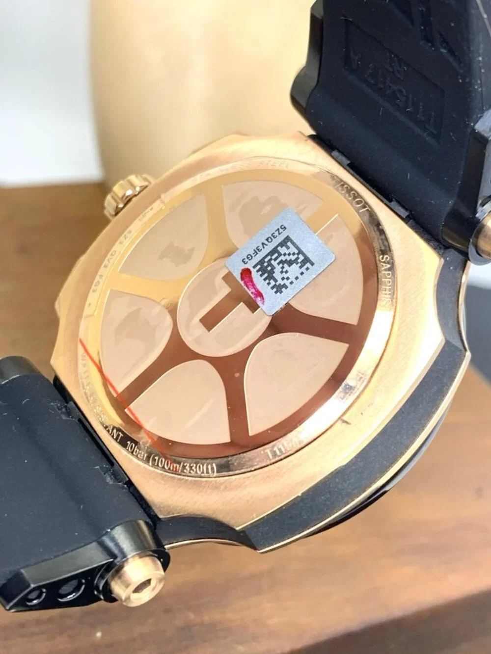 Tissot Mens Watch T-Race Chronograph Swiss Quartz Rose Gold Black T1154173705100